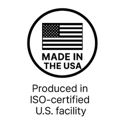 Logo with American flag and 'Made in the USA' text on a white background